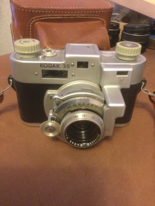 Kodak 35 Camera.  50mm Lens.  In Case