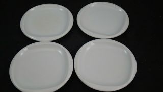 Set Of 4 Vintage Melmac Melamine White Salad Desert Plates 6 1/2” Boontonware