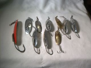 Vintage Old Metal Fishing Lure 10 Pflueger Spoons