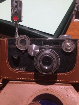 Vintage Argus C3 Camera 35 Mm W/ Case,  Strap,  Timer,  Lens Filter And Lens Case