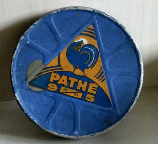 Antique Pathe Patex 9.  5mm Film Reel Spool Canister Paper Box
