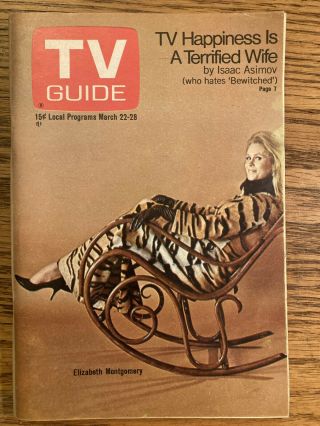So Ohio Mar 22 1969 Tv Guide Bewitched Elizabeth Montgomery Barbara Bain
