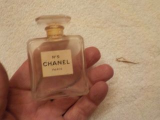 Vintage Chanel No 5 Paris Parfum Perfume Empty Bottle & Stopper 1/3 Oz