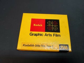 , Kodak Graphic Arts Ortho Film 50 Sheets Type 3 4x5 2556 06/1971