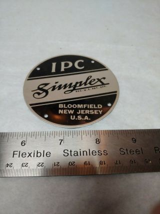 35mm Motion Picture Projector Simplex International Projector Corp Nameplate
