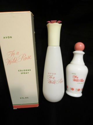 Avon To A Wild Rose Cologne Spray And Cologne Empty Bottles Vintage