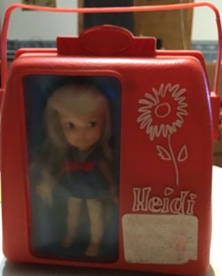 Vintage Heidi Doll,  Clothes,  And Case