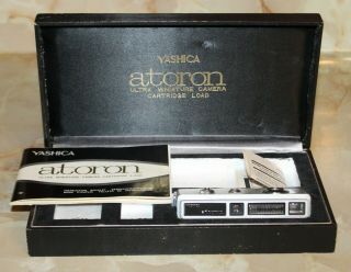 Vintage Yashica Atoron Ultra Miniature Camera W/ Box And Instruction Booklet