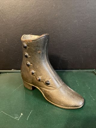 Rare Antique Cast Iron Victorian Boot Shoe Store Display Vintage