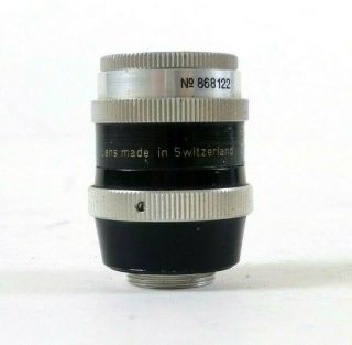 Kern Paillard Pizar 5.  5mm F/1.  9 D - Mount Lens for 8mm Cameras being As - Is. 3