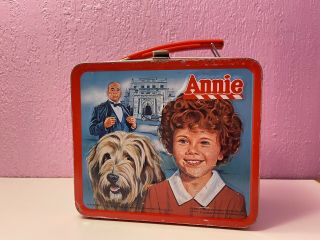 Vintage 1981 Aladdin Little Orphan Annie Metal Lunchbox With Thermos