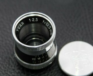 Kern Paillard Yvar 1:2.  5 F=12.  5mm Bolex B8 Film Camera Lens
