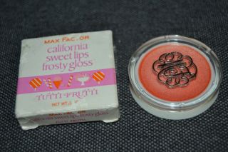 Vtg Lip Gloss Max Factor " Tutti Frutti " California Sweet Lips Frosty Gloss Nos