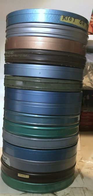 15 - 400 Ft 16mm Film Reel Metal Cans 7 " Wide