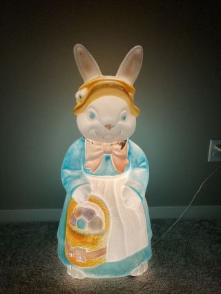 Vintage Blow Mold Mrs.  Easter Bunny Rabbit 34 " Tall Empire Pre - Owned
