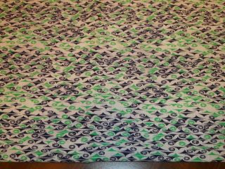 Vintage Full Feedsack Fabric: Purple And Green On White,  Cotton Fabric