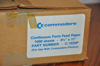 Vtg Commodore Continuous Feed Paper Dot Matrix Track 1000 Sheets
