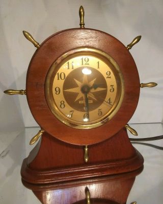 Vintage Seth Thomas Electric Mantle Clock Captains Wheel Capsean 2e Xcel