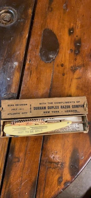 1911 Vintage Durham Duplex Straight Razor In Case With Ppwk