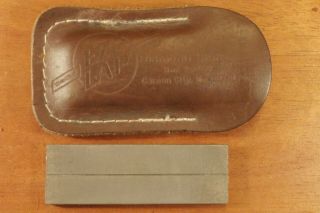 Vintage " Eze Lap " Pocket Diamond Stone Knife Sharpening Hone W/leather Sheath