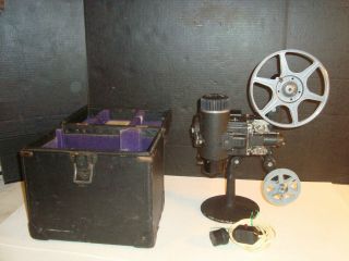 Rare Vintage Bell & Howell Filmo Film Projector In Case.  But Needs Bulb.