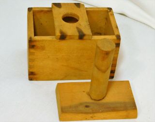 Vintage Antique Wooden Butter Mold Press Rectangular Box Dovetail Rustic Farm