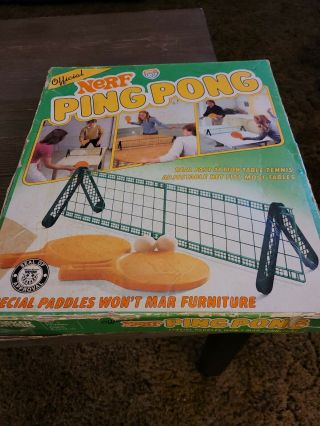 Vintage Nerf Ping Pong Table Tennis Game 1982 Complete