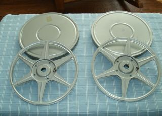 Set Of Two (2) 400 Ft.  Compco Corp.  8mm Film Reels & Canisters