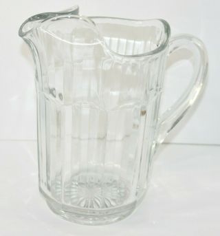Vintage Heavy Clear Glass Pitcher With Lip - Lemonade,  Iced Tea,  Water,  Beer Euc