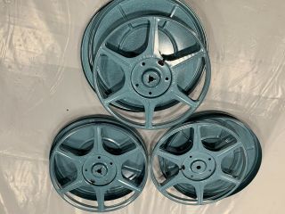 3 Vintage 8 Mm Tin Film Canister And Reel - 7 Inch