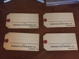 Derham Custom Body Tags 4.  Cord,  Packard,  Cadillac,  Auburn,  Very Rare Vintage Look