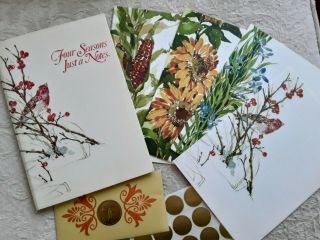 Vtg Current Four Seasons Just - A - Notes Postalettes Birds Flowers Only 3 Winter Ca