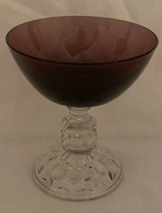 4 Vintage Fostoria AMERICAN LADY Sherbet Goblets 4 1/8” Amethyst Purple (CJ) 3