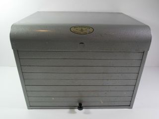 Vintage Brumberger Co.  Brooklyn Metal Rolltop File/film Storage Box J10