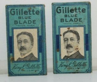 Vintage Gillette Blue Blades - King Gillette - 2 Blades -
