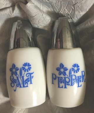 Vintage Westinghouse Gemco Salt&pepper Shakers Blue Delft Cornflower