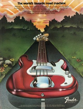 1973 Fender Precision Bass - Vintage Bass Guitar Ad