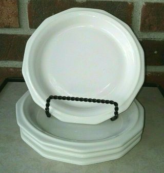 Set Of 4 Vintage Pfaltzgraff Heritage White Pattern Salad Plates Made In U.  S.  A.