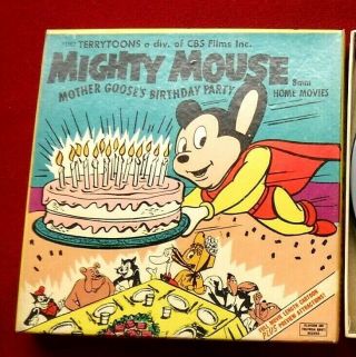 Vtg Ken Films Mighty Mouse Cartoon 8mm Terrytoons Movie 219 Mother Goose Party