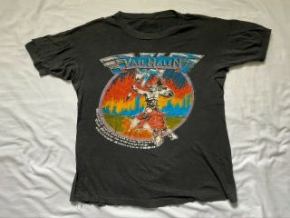 Vintage Van Halen Bootleg T - Shirt Atomic Punks On Tour Size = Small