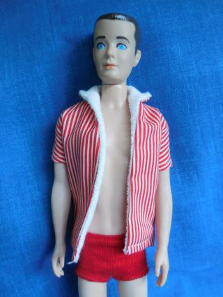 Vintage Barbie Ken Doll 1962 Set 750 In Beach Jacket,  Trunks & Sandals