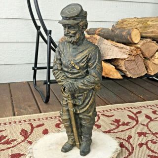20” Tall Civil War Union Soldier Plastic Blow Mold Figure Toy Statue,  Vtg 70’s