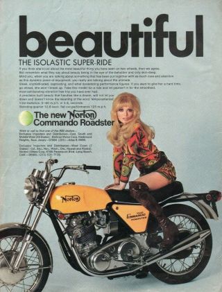 1970 Norton Commando Roadster - - Vintage Motorcycle Ad