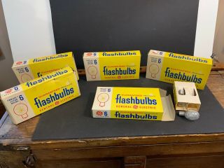 52 Vintage Ge Flashbulbs,  6 & 26,  Rhenium,  Boxes
