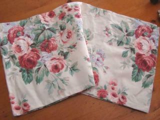 2 Vintage Martha Stewart Valance Curtains,  Pink Floral Roses,  Shabby Chic