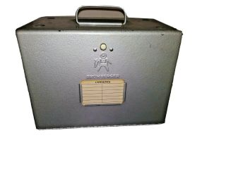 Vintage Brumberger 8mm Movie Reel Metal Storage Case W/ 12 Slots 10 " X7 " X6 "