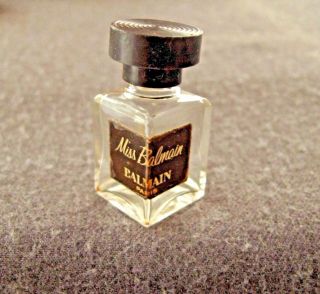 Vintage Miss Balmain Paris Brown Label Miniature Perfume Bottle
