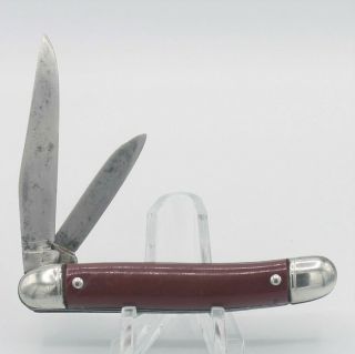 Vintage Colonial Prov USA Pocket Knife 2 - blade Red Delrin Scales 3 