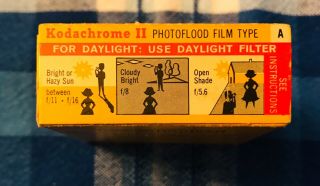 Vintage Kodachrome II Color Movie Film for Double 8mm Roll Cameras 25 ft.  Kodak 3