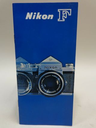 Nikon F Camera Sales Brochure Booklet With Photomic Ftn Supplement